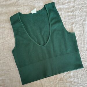 Forest Green V-Neck Women's Tank Top